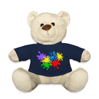 Splashes of paint blots paint splash painter artist - Teddy Bear - french navy - Front