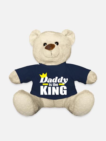 Dad Daughter / Son Daddy is the King - Teddy Bear - french navy