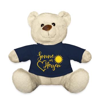 Sonne im Herzen Sonnenschein Herz Frühling Sommer - Teddy - French Navy - Vorne