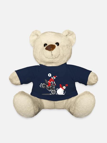 Weihnachtlicher Motorradstoppie - Teddy - French Navy