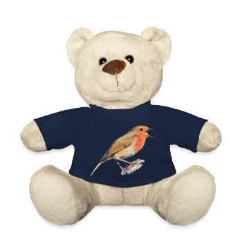 Rouge-gorge oiseau Robin - Nounours - bleu marine - Devant