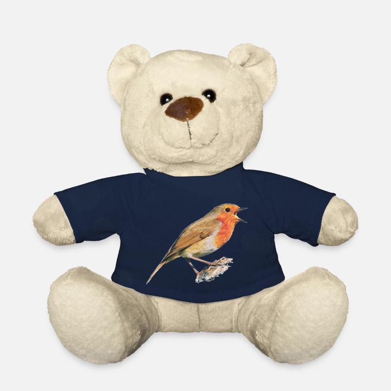 Rouge-gorge oiseau Robin - Nounours - bleu marine