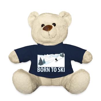 Geboren für Ski Wintersport Skipiste - Teddy - French Navy - Vorne