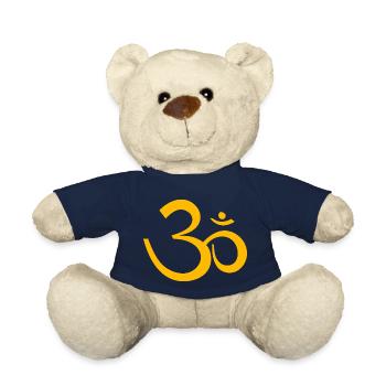 Symbole om ohm jaune transparent zen yoga - Nounours - bleu marine - Devant