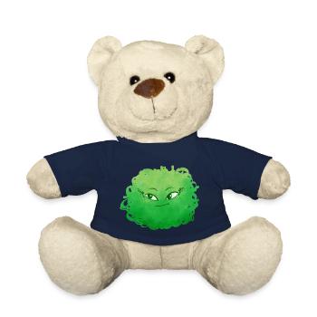 Little Pelota Monster n°7 – green - Teddy Bear - french navy - Front