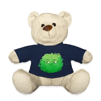 Little Pelota Monster n°4 – green - Teddy Bear - french navy - Front