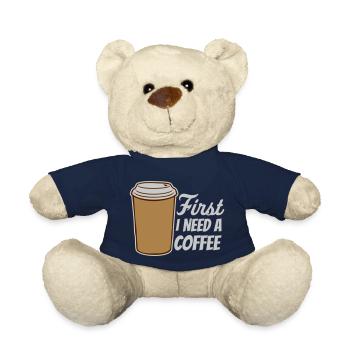 Fist I need Coffee - Teddy Bear - french navy - Front