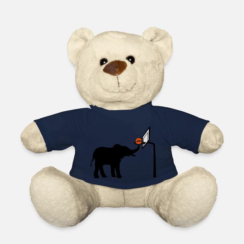 Silhouette d’éléphant jouant au basket-ball - Nounours - bleu marine
