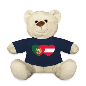 Portugal Autriche Flag Coeur - Nounours - bleu marine - Devant