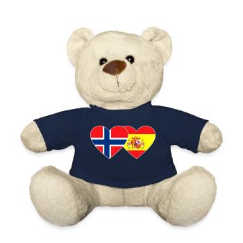 Norway Spain Flag Heart - Teddy Bear - french navy - Front