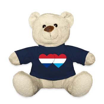 Cœur de drapeau luxembourgeois de Hollande - Nounours - bleu marine - Devant