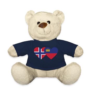 Norwegen Liechtenstein Flagge Herz - Teddy - French Navy - Vorne