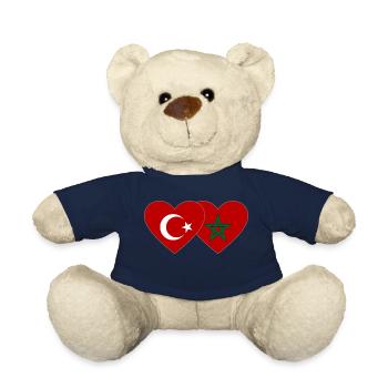 Türkei Marokko Flagge Herz - Teddy - French Navy - Vorne