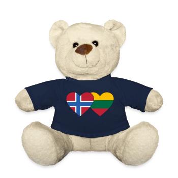 Norwegen Litauen Flagge Herz - Teddy - French Navy - Vorne