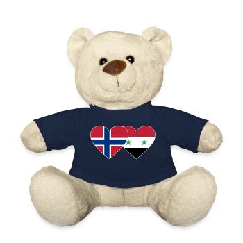 Norvège Syrie Flag Heart - Nounours - bleu marine - Devant