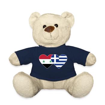 Syrie Grèce Flag Coeur - Nounours - bleu marine - Devant