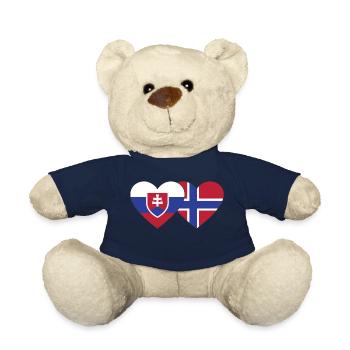 Slowakei Norwegen Flagge Herz - Teddy - French Navy - Vorne