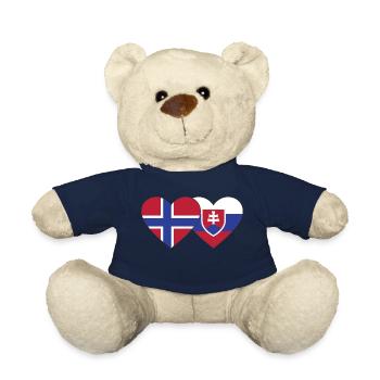 Norwegen Slowakei Flagge Herz - Teddy - French Navy - Vorne