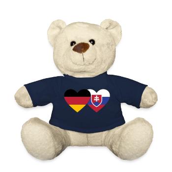 Deutschland Slowakei Flagge Herz - Teddy - French Navy - Vorne
