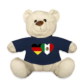 Germany Mexico Flag Heart - Teddy Bear - french navy - Front