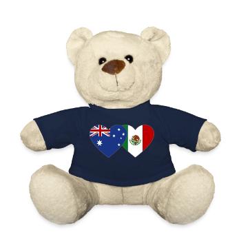 Australia Mexico Flag Heart - Teddy Bear - french navy - Front