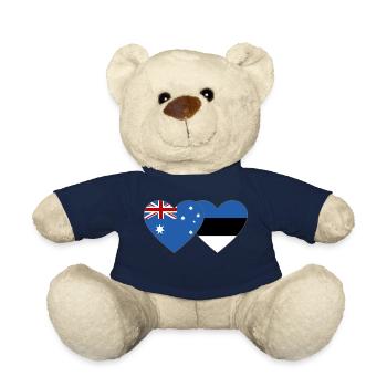 Australien Estland Flagge Herz - Teddy - French Navy - Vorne