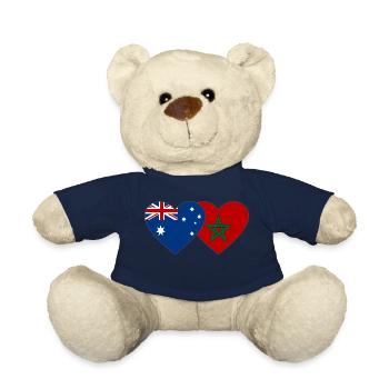 Australien Marokko Flagge Herz - Teddy - French Navy - Vorne