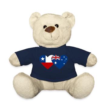 Chili Australie Flag Heart - Nounours - bleu marine - Devant