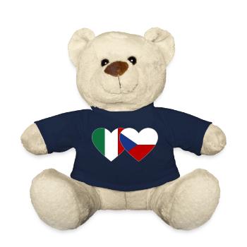 Italien Tschechien Flagge Herz - Teddy - French Navy - Vorne