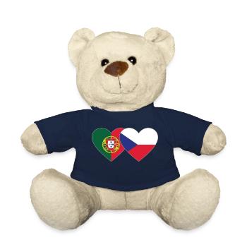 Portugal Tschechien Flagge Herz - Teddy - French Navy - Vorne