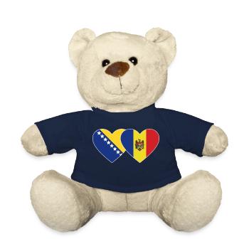 Bosnien Moldau Flagge Herz - Teddy - French Navy - Vorne