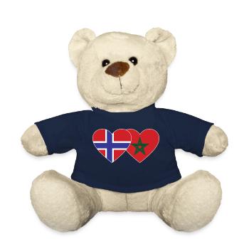 Norwegen Marokko Flagge Herz - Teddy - French Navy - Vorne
