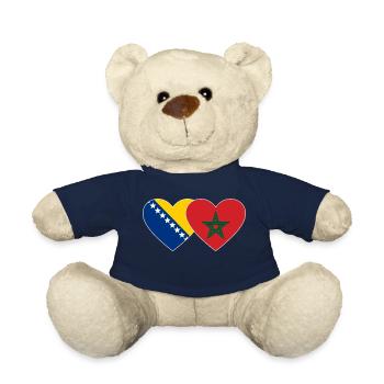Bosnien Marokko Flagge Herz - Teddy - French Navy - Vorne