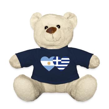 Argentina Greece Flag Heart - Teddy Bear - french navy - Front