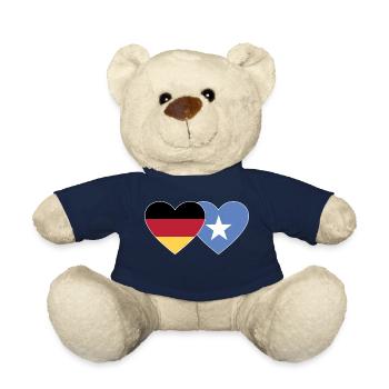 Deutschland Somalia Flagge Herz - Teddy - French Navy - Vorne