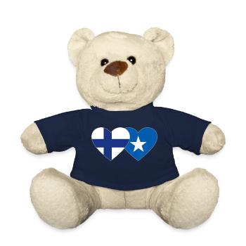 Finnland Somalia Flagge Herz - Teddy - French Navy - Vorne
