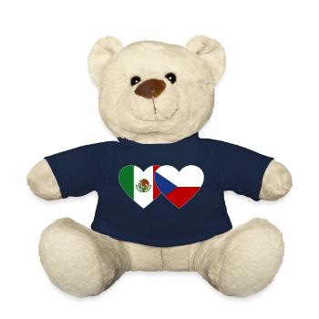 Mexiko Tschechien Flagge Herz - Teddy - French Navy - Vorne