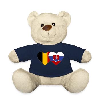 Belgien Slowakei Flagge Herz - Teddy - French Navy - Vorne