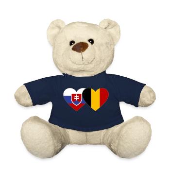 Slowakei Belgien Flagge Herz - Teddy - French Navy - Vorne