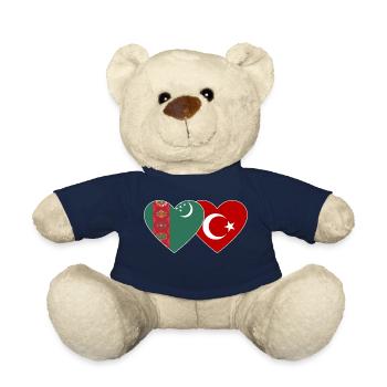 Turkmenistan Türkei Flagge Herz - Teddy - French Navy - Vorne