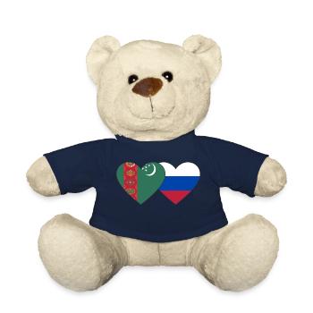 Turkmenistan Russland Flagge Herz - Teddy - French Navy - Vorne