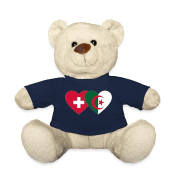 Schweiz Algerien Flagge Herz - Teddy - French Navy - Vorne