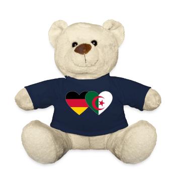 Deutschland Algerien Flagge Herz - Teddy - French Navy - Vorne
