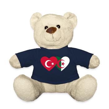 Türkei Algerien Flagge Herz - Teddy - French Navy - Vorne