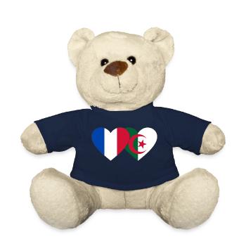 Frankreich Algerien Flagge Herz - Teddy - French Navy - Vorne