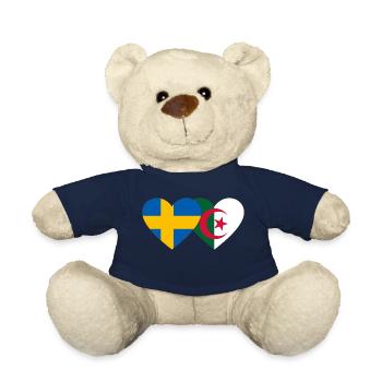 Schweden Algerien Flagge Herz - Teddy - French Navy - Vorne