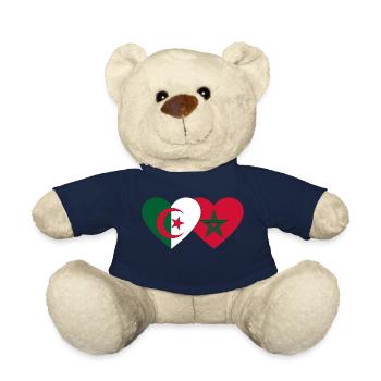 Algerien Marokko Flagge Herz - Teddy - French Navy - Vorne