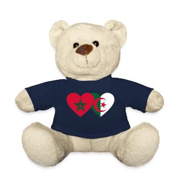 Marokko Algerien Flagge Herz - Teddy - French Navy - Vorne