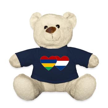 Mauritius Holland Flag Heart - Teddy Bear - french navy - Front