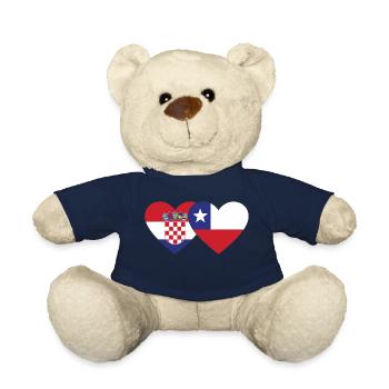 Kroatien Chile Flagge Herz - Teddy - French Navy - Vorne